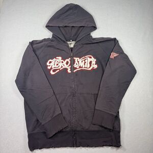 Vintage Aerosmith Aero Force One Zip Up Hoodie Distressed Size XL Embroidered
